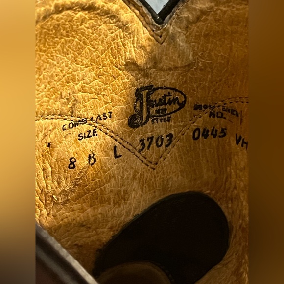 Justin L3703 Ladies Classic Roper Boot Black Kipskin Cowhide Foot Roper Toe - Picture 8 of 12